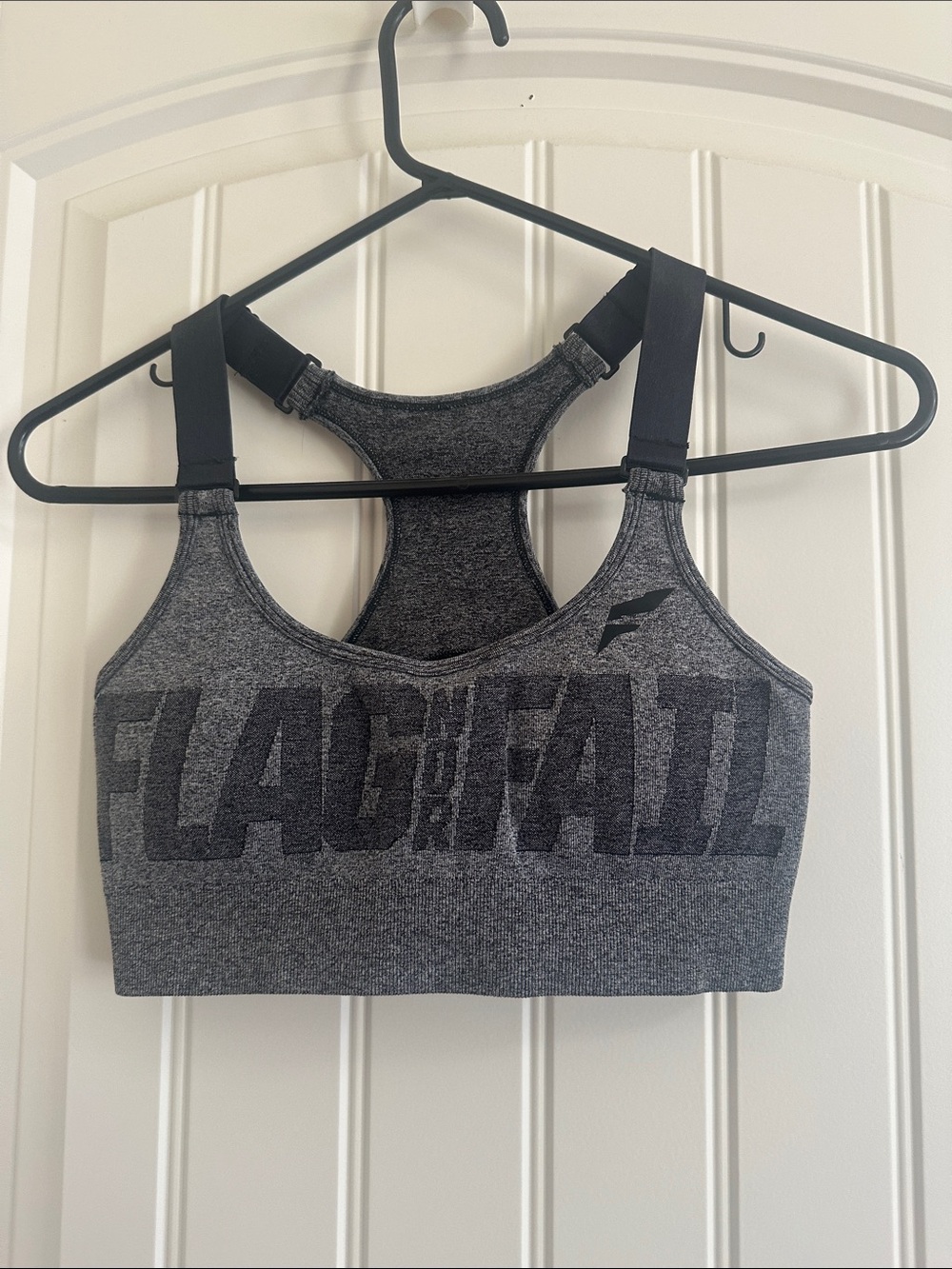 flag nor fail Gray Heather Racerback Sports Bra